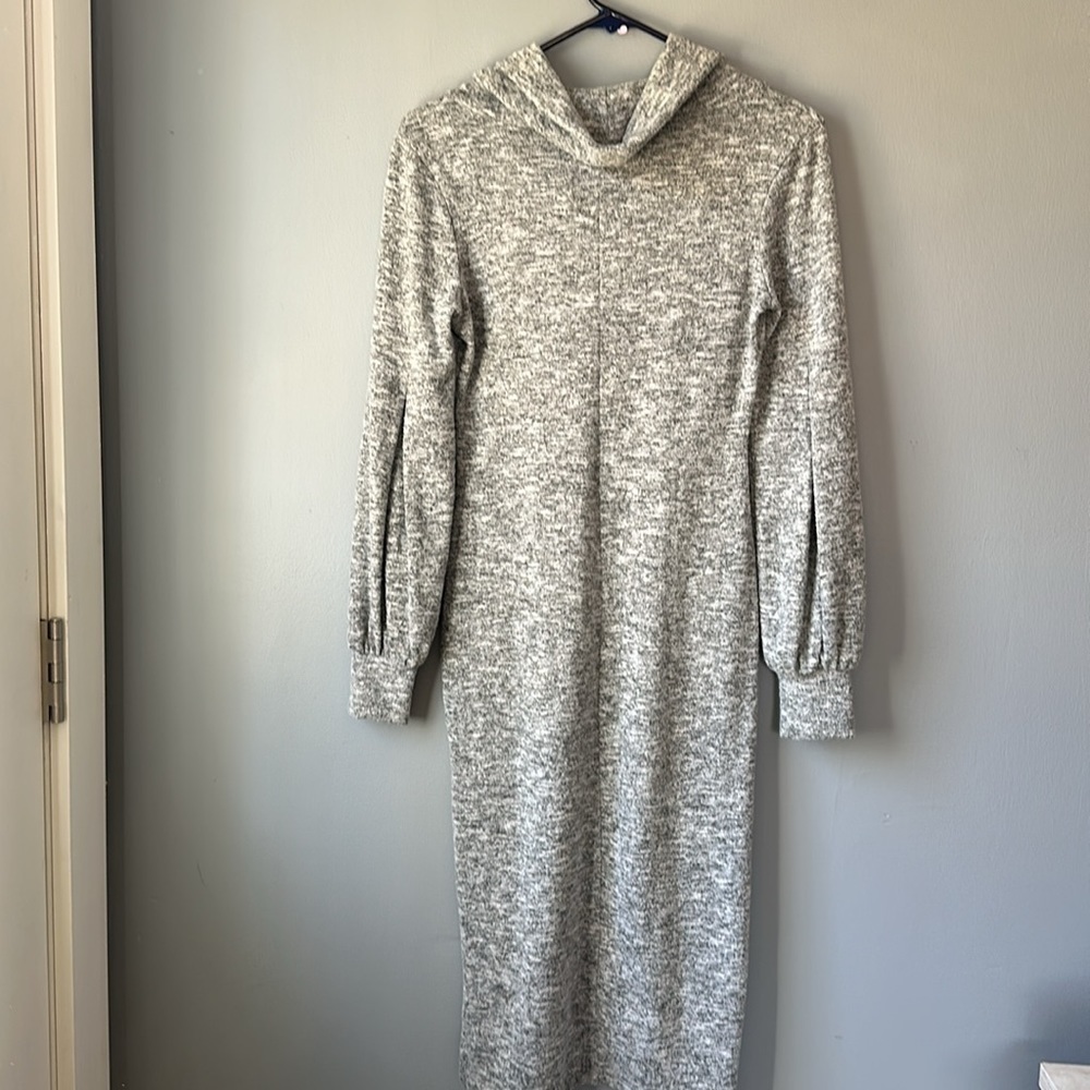 Lulus Mattea Heathered Grey Cowl Neck Midi Sweater Dress women's XS - Picture 10 of 13